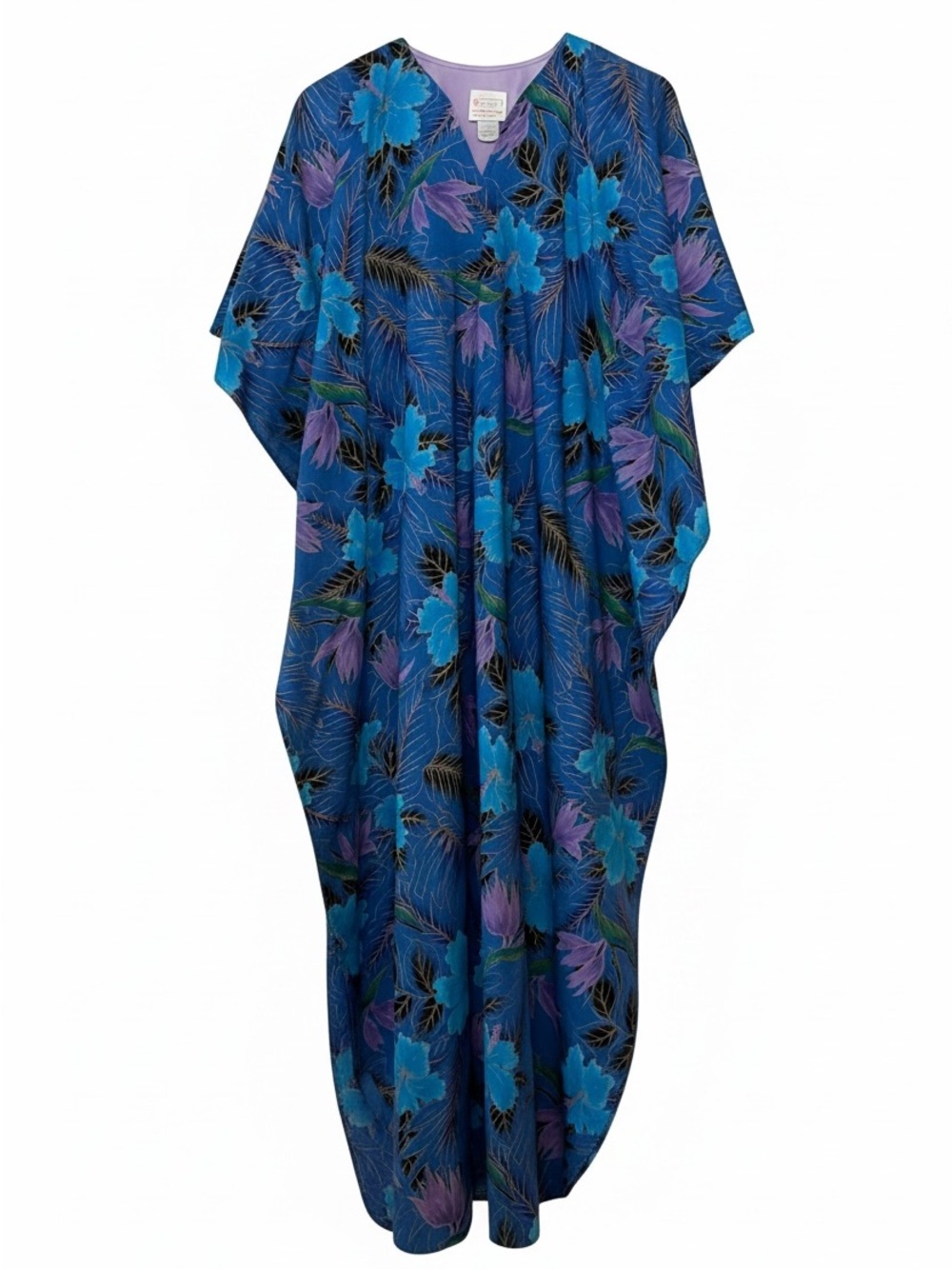 Vintage Handmade Plantation Stitchery Floral Hawaiian Dress Mumu - Picture 6 of 12